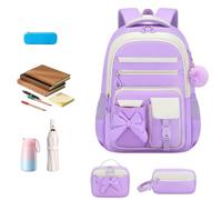 Générique Girls School Backpack Set - Book Bag With Lunch Bag & Pencil Case