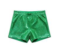 Générique Girls Sequin Shorts for Stage Performance Dance Activewear (Green, 13-14 Years)