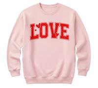 Générique Girls Valentines Day Shirt Oversized Casual Heart Printed Crewneck Sweatshirts, Valentines The Day Tops(Pink,XX-Large)