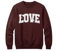 Générique Girls Valentines Day Shirt Oversized Casual Heart Printed Crewneck Sweatshirts, Valentines The Day Tops(Maroon,X-Large)