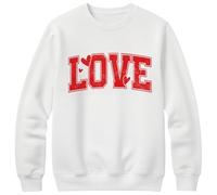 Générique Girls Valentines Day Shirt Oversized Casual Heart Printed Crewneck Sweatshirts, Valentines The Day Tops(White,Large)