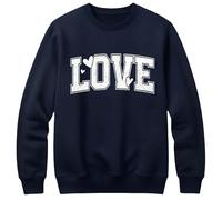Générique Girls Valentines Day Shirt Oversized Casual Heart Printed Crewneck Sweatshirts, Valentines The Day Tops(Navy,X-Small)