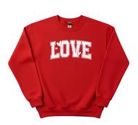 Générique Girls Valentines Day Shirt Oversized Casual Heart Printed Crewneck Sweatshirts, Valentines The Day Tops(Red,Small)