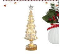 Générique Glass Christmas Trees - Festive Design, Lighted Christmas Tree Figurine, Small Tabletop Christmaas Tree with Light | Holiday Decorations for Christmmas Home Party Center Decorations