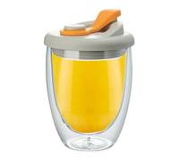 Générique Glass Coffee Cup, Double Wall Mug, Insulated Drinkware, 350ml Heat Resistant Borosilicate Glass With Lid, Clear Thermal Beverage Cup For Latte Tea Juice Milk, Travel Home Office Use