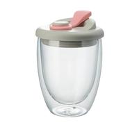 Générique Glass Coffee Cup For Tea - Double Wall Glass Coffees Cup | 350ml Insulated Glasss Teas Mugs | Travel Coffees Mug With Lid | Insulated Beer Mug For Coffee, Tea, Juice, Milk, Latte, Dessert