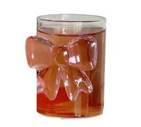 Générique Glass Cups - Transparent Heat Resistant Drinking Glassware With Bow Design | Glass Cups | Kitchen Bar Restaurant Home Party Tea Coffee Beverage Essentials For Daily Use