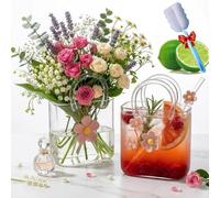 Générique Glass Purse for Drinks Set of 2, 26oz Unique Handbag Shaped Cocktail Glasses, Aesthetic Large Drinking Glass for Iced Tea, Juice, Flower Vase, Creative Gifts for Women (2B)