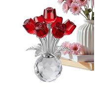 Générique Glass Rose - 3D Artificial Glass Romantic Rose Decorations,Crystal Flower Figurines - for Wife Mother Sister Daughter Family Holiday Ceremonies Special Occasions Blessings New Year Party
