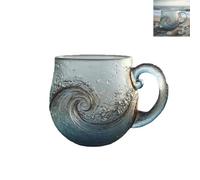 Générique Glass Sunset Mug, Sea Glass Sunset Mug, Handcrafted Sea 12 Oz Handblown Ocean Wave Pattern Mugs Cup, Inspired Drinkware, for Ocean Lovers(#B,1Pcs)