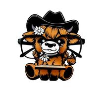 Générique Glasses Holder - Wood, 6.3x5.24in Eyeglass Holder Highland Cow Design | Decorative Glasses Stand Solid Craft Ornament, Gift For Children, Family, Friends, Desks, Shelves, Home Décor