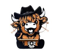 Générique Glasses Holder - Wood, 6.3x5.24in Eyeglass Holder Highland Cow Design | Decorative Glasses Stand Solid Craft Ornament, Gift For Children, Family, Friends, Desks, Shelves, Home Décor