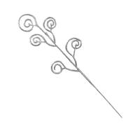 Générique Glitter Christmas Berry Stems Artificial Christmas Curly Candy Picks Ornaments Decorative Glitter Sticks Branches for Xmas Tree Wreath Crafts Vase Filler Home Mpc Studio (Silver, One Size)