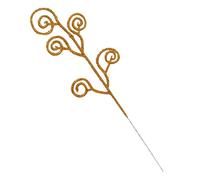 Générique Glitter Christmas Berry Stems Artificial Christmas Curly Candy Picks Ornaments Decorative Glitter Sticks Branches for Xmas Tree Wreath Crafts Vase Filler Home Mpc Studio (Orange, One Size)