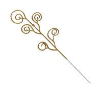 Générique Glitter Christmas Berry Stems Artificial Christmas Curly Candy Picks Ornaments Decorative Glitter Sticks Branches for Xmas Tree Wreath Crafts Vase Filler Home Mpc Studio (Gold, One Size)