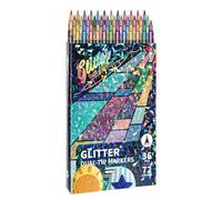 Générique Glitter Coloring Markers, Tip Fine Pens, Art Marker Set with Smooth Ink Flow, Vibrant Pigment Barrel Pens, Coloring Tools with Shimmer Finish, Craft Supplies for School & Home Use