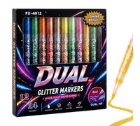 Générique Glitter Markers | 24 Colors Double-Ended Coloring Markers