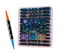 Générique Glitter Markers Pen - Double Tip Coloring Highlighters, Shimmer, Glitter Effect Brush Markers for Journaling, Professional Art Pens for Notebook Birthday Card, Adult and Kid Friendly