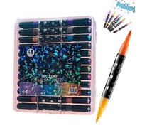 Générique Glitter Markers Pen, Double Tip Highlighter, 6.3x0.47 Inches Portable Brush with Effect, Ink Coloring Tool, Glitter Pen with Shiny Style, Art Supply for School and Office
