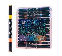 Générique Glitter Markers Pen, Double Tip Highlighter, 6.3x0.47 Inches Portable Brush with Effect, Ink Coloring Tool, Glitter Pen with Shiny Style, Art Supply for School and Office
