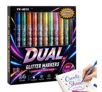 Générique Glitter Pens 24 Colors Double Ended Coloring Marker Set