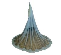 Générique Glittery Bridal Wedding Veil with Pearl and Sequin Edge - Elegant Cathedral Veil for Brides