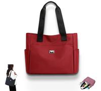 Générique Gloryboom Shoulder Bag, Gloryboom Large Capacity Water Repellent Multi Pocket Nylon Versatile Shoulder Bag with Zipper (Red)