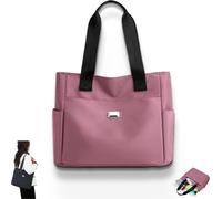 Générique Gloryboom Shoulder Bag, Gloryboom Large Capacity Water Repellent Multi Pocket Nylon Versatile Shoulder Bag with Zipper (Pink)