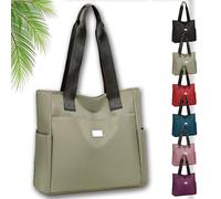 Générique Gloryboom Shoulder Bag,Large Capacity Water Repellent Multi Pocket Nylon Shoulder Bag,Simple and Versatile (Green)