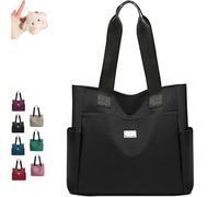 Générique Gloryboom Shoulder Bag, Large Capacity Waterproof Multi Pocket Nylon Shoulder Bag, Casual Versatile with Zipper (black)