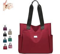 Générique Gloryboom Shoulder Bag, Large Capacity Waterproof Multi Pocket Nylon Shoulder Bag, Casual Versatile with Zipper (red)