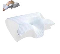Générique Glovoro Orthopedic Pillow with Pillowcase, Memory Foam Ergonomic Side Sleeper Pillow for Neck Support, Slow Rebound Memory Foam for Side, Back, Stomach Sleepers (White)