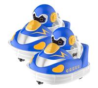 Générique Glow Crashers RC Bumper Cars, Rechargeable Bumper Cars, with LED Lights and Music (Blue*2pcs)