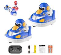 Générique Glow Crashers RC Bumper Cars, with LED Lights and Music, RC Bumper Car Toys, Rechargeable Bumper Cars, Battle Set for 2 Players (Blue*2)