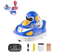Générique Glow Crashers RC Bumper Cars, with LED Lights and Music, RC Bumper Car Toys, Rechargeable Bumper Cars, Battle Set for 2 Players (Blue)