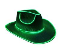 Générique Glow Dans Le Chapeau De Cowboy Noir | LED Light Up Sequin Hat Battery Faire Des Couvre-chefs Western | Costume De Déguisement De Fête Pour Accessoire Disco Dance Festival