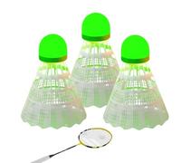 Générique Glow-in-The-Dark Badminton Shuttlecocks - 3-Piece Windproof Training Set for Backyard, Beach, Yard, Lawn, Outdoor Fun for Kids, Adults & Family