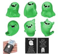 Générique Glow in The Dark Mini Ghost Figures, with Box, 6/12/24 Light-Up Figurines in 6 Designs with 36 Thank You Cards and Box, 2.5 * 3cm Size,Halloween Party Favors (B-24pcs)