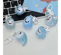 Générique Glow in The Dark Mini Ghost Figures Without Box, Small Resin Light-Up Ghost Figurines in 6 Designs for Cute Halloween Luminous Tiny Gift for Coworkers Teacher Student (BB)