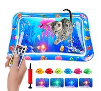 Générique Glow Pad for Cats, Lighted Water Mat for Cats, 24in Multi-Color Glowing Cat Water Mat with Fish, Libiyi GlowPad, Thickened Ocean Breeze Splashland (Blue)