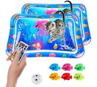 Générique Glow Pad for Cats, Petlori Glow Pad Innovative Cat Water Mat, Ocean Breeze Splashland for Cats, Motion-Triggered RGB Lighteffects, Thickened Water Sensor Play Mat (2*pcs)