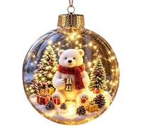Générique Glowing Holiday Ball - Battery-Operated, Tree Hanging Figure | Illuminated Winter Scene Sphere With Timer Function, Festive Glow For Trees Doors Panes Entrance