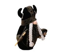 Générique GNOME Plush - Miniature Dwarf Figurine, Kidcrafts Collectible | Holding Axe and Shield Wearing Cloak, Medieval Swedish Decoration for Tiered Tray Shelf Table, Soft Plush