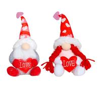 Générique Gnomes De Fêtes - Tissu Coton PP 26x12x10cm | Décoration Saint-Valentin 2 Pièces Nain Tomte Fait Main | Peluche Mignonne Cadeau pour Femme Ornement Elfe Maison