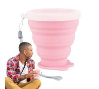 Générique Gobelet de Camping Pliable,20 cl Tasse à Boire en Silicone avec Couvercle - Gobelet à Eau Pliable et Portable | pour Voyage Camping Pêche Randonnée Sac à Dos Plage Sports Plein Air