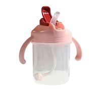 Générique Gobelet de Transition Sippy Cup | 300 ml Anti-fuite Biberon avec Poignées Verre d'Apprentissage | Gobelet avec paille lestée | pour 12-36 Mois Lait en Poudre Maison Crèche Chambre Poussette