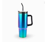 Générique Gobelet de Voyage Isotherme avec Paille et Poignée, Acier Inoxydable Électroplaqué, 887 ml (30 oz) (Bleu Électrique)