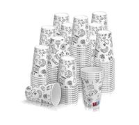 Générique Gobelet en Carton 15 cl, 6oz, Noir et Blanc, Compatible Distribution Automatique, Design Graffiti, Pour Café Court/Thé/Chocolat, Lot de 1000