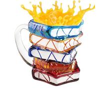 Générique Gobelet En Verre À Café - Gobelet Transparent Décoratif, Tasse À Boissons Assorties, Style Amoureux Des Livres | Gift Writers Chocolatiers Lecture Pour La Salle De Camping À Domicile