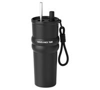 Générique Gobelet Isotherme Pour Voiture,710ml Bouteille d Eau en Acier Inoxydable avec Paille | Bouteille Boisson Grand Volume Chaude Froide pour Randonnée Sport Pique-nique Déplacements